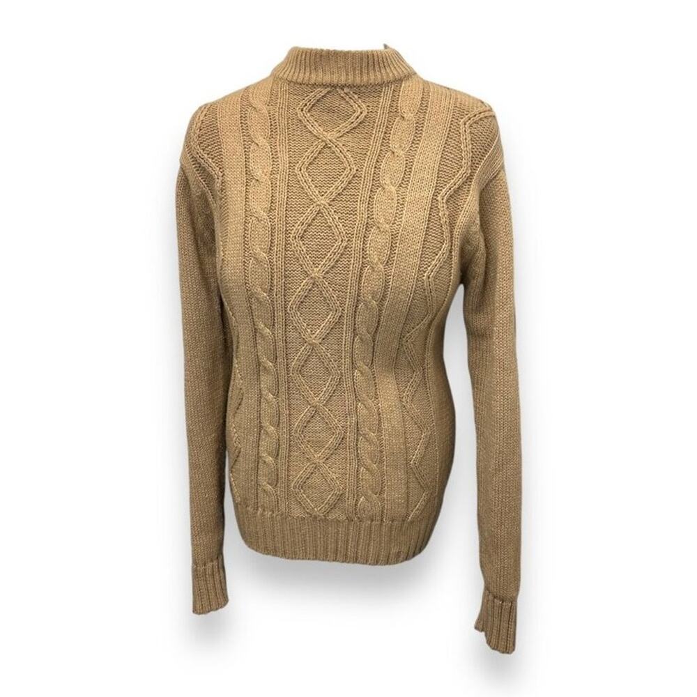 Sea's Fully Fashioned Vintage Womens Cable Knit Pullover Sweater Made In Korea L